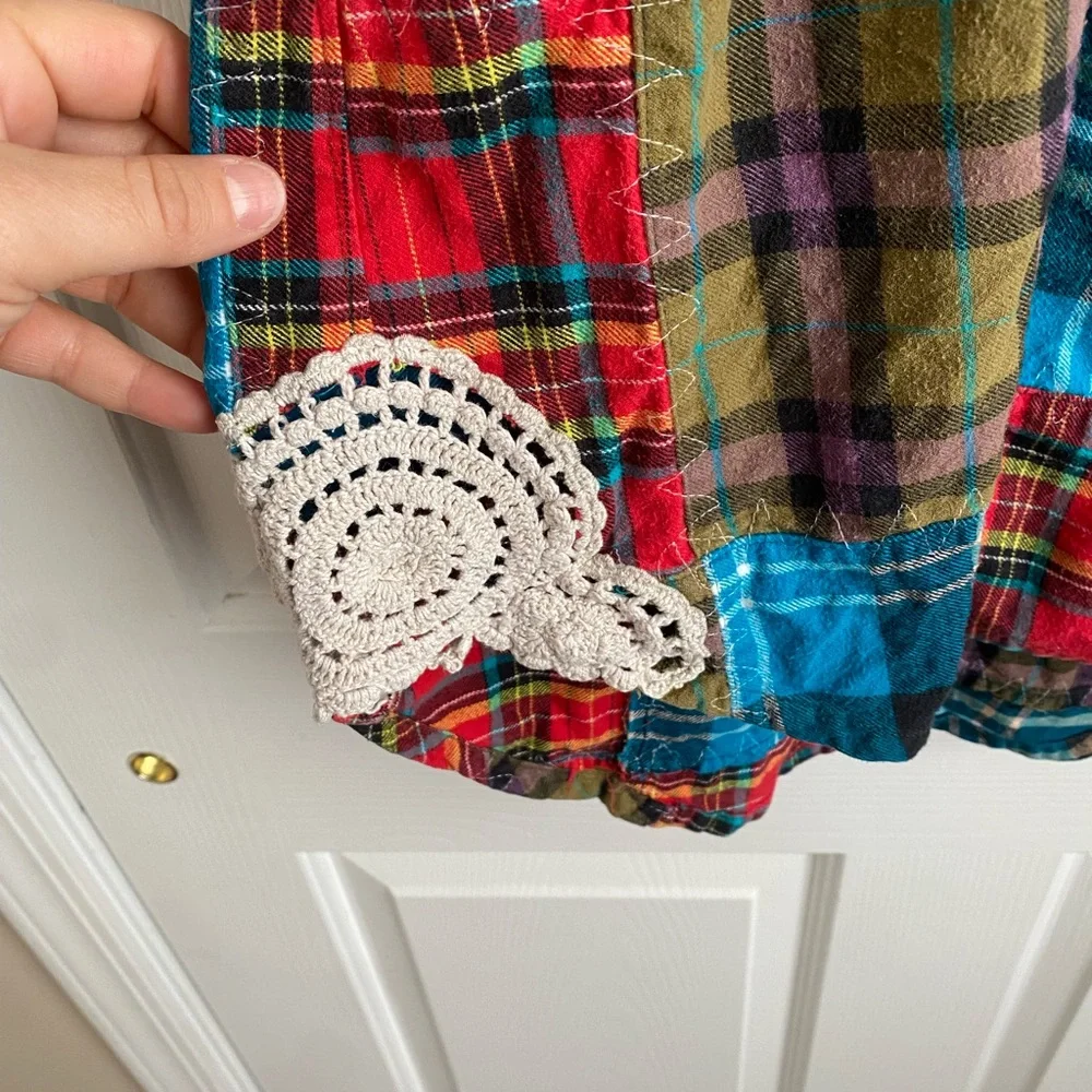 Soft Surroundings Plaid Patchwork Popover Dress Size Small - Picture 6 of 7